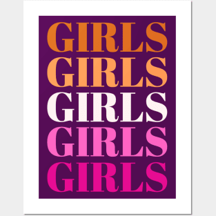 "Girls Girls Girls" Lesbian Pride Posters and Art